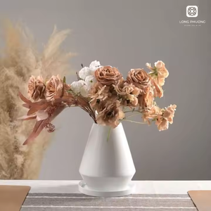 Vintage European-Style Porcelain <b>Vase</b> - Custom Sizes | Elegant Ngoc Binh Design for Luxury Weddings & Upscale Restaurant Decor - Product Image 2