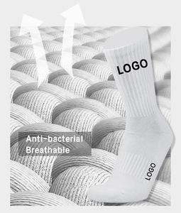 All'ingrosso design di qualità per uomo calzini sportivi personalizzati cotone traspirante Jacquard Logo personalizzato su polsino per la primavera - Product Image 5