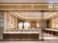 Vitrine de luxe pour bijoux en or avec éclairage LED, présentoir moderne en verre pour magasin de détail