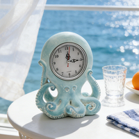 Statue d'oiseau marin en résine, style bois flotté, figurine d'oiseau de rivage sur base en bois, décoration de maison de plage B2B
