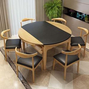 Juego de Mesa y Sillas Plegables de Madera Maciza para 6 Personas, para Uso en el Hogar y Hoteles - Product Image 4