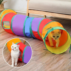 Productos para mascotas 50*25 cm plegable Arco Iris gato túnel conjunto canal venta al por mayor gato juguetes interactivos tubo túnel para gatos de interior - Product Image 5