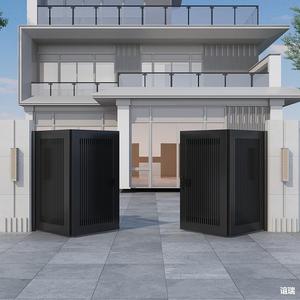 Puerta Corredera Plegable Eléctrica <span class=keywords><strong>de</strong></span> Acero Inoxidable y Aleación <span class=keywords><strong>de</strong></span> Aluminio con Puerta Doble para Patio y Valla - Product Image 3