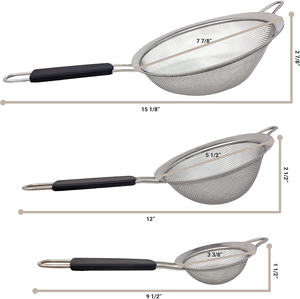 Oferta Especial: Colador de Malla Fina de Acero Inoxidable con Mango de Plástico, Colador de Aceite, Tamiz de Harina de Una Asa, Tamiz para Flores Secas, Utensilio de Cocina - Product Image 3