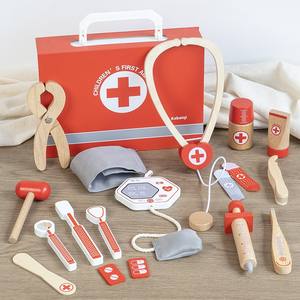Ensemble <span class=keywords><strong>de</strong></span> jouets médicaux en bois pour enfants, kit <span class=keywords><strong>de</strong></span> <span class=keywords><strong>docteur</strong></span> simulé, sac médical portable, petit ensemble <span class=keywords><strong>de</strong></span> jouets <span class=keywords><strong>de</strong></span> <span class=keywords><strong>docteur</strong></span> familial en gros - Product Image 1