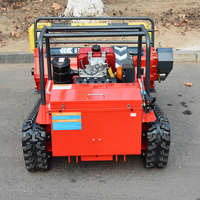Tondeuse à gazon robotisée télécommandée à chenilles en caoutchouc pour l'agriculture, moteur diesel CE EPA
