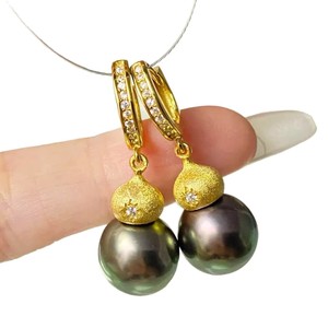 22642 Plateau vide en argent S925 pour accessoires de perles DIY, avec perles rondes de 9-13 mm et fermoir d'oreille mat pour la création de boucles d'oreilles - Product Image 5