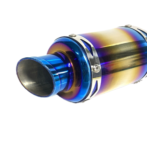 Tuyau d'échappement modifié pour moto, baril en forme spéciale, droit à travers Blast Street, tuyau d'échappement en acier inoxydable coloré - Product Image 4