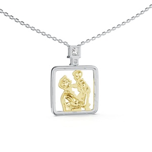 จี้สร้อยคอเงินแท้ 925 ชุบทอง ประดับเพชร CZ ลายคามีโอ แบบสั่งทำพิเศษสำหรับ<span class=keywords><strong>พ่อ</strong></span>และลูก  งานแกะสลัก  ของขวัญวัน<span class=keywords><strong>พ่อ</strong></span> - Product Image 3