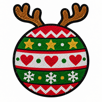 En gros, Patch de Noël à sequins brillants, Badge thermocollant pour veste et sweat à capuche