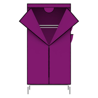 Armoire pliante moderne portable du fournisseur OEM, petite armoire de style T, armoire de rangement non tissée pour meubles de chambre à coucher