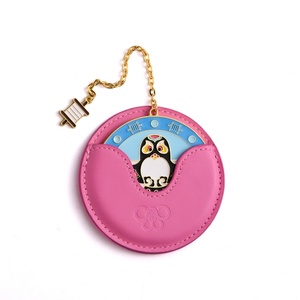 Fashion New Style Vintage Design Luxury Round Shape Popular Beauty Portable PU Leather <b>Mirror</b> - Product Image 1