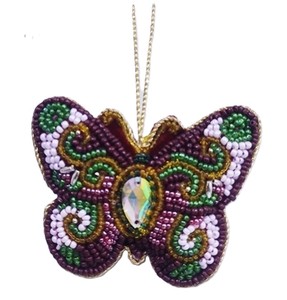 เครื่องประดับผีเสื้อหลากสีประดับด้วยลูกปัดทำมืออย่างประณีต พร้อมประดับด้วยอัญมณีสีรุ้งและห่วงแขวนสีทอง - Product Image 3