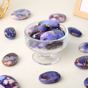 Piedra de Agata Azul Natural al por Mayor, Piedra de Palma de Cristal Pulido para Decoración - Product Image 2