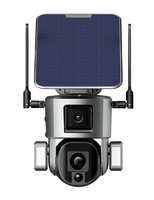 Caméra de sécurité extérieure sans fil solaire à double liaison 4G 4K 1080P 4MP AI Caméra PTZ à suivi automatique