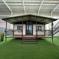 Maison conteneur préfabriquée de luxe, pliable et portable, de 40 pieds, avec deux ou trois chambres, à double aile extensible, pour hôtel