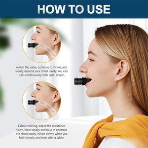 Treinador de respiração para exercícios pulmonares de silicone preto, máquina para exercícios de respiração profunda, máquina para corrida e velocidade, equipamento para pulmões - Product Image 6