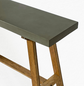 Vietnam personalizado moderno hogar comedor sala de estar muebles sofá entrada consola mesa con hormigón superior patas de Acacia - Product Image 5