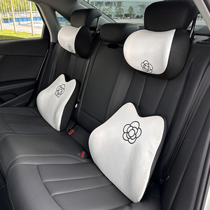 Appuie-tête et support lombaire pour voiture, oreiller en mousse à mémoire de forme en forme de U, motif floral, pour le confort du siège de voiture, usage général - Product Image 4