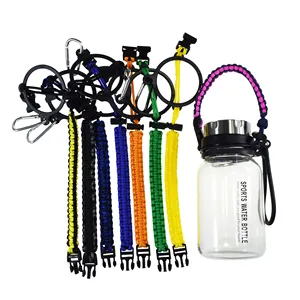 Grosir Bertahan Hidup 550 Gelang Paracord Tali Tali Pegangan Kabel untuk Luar Ruangan 12Oz Hingga 64Oz Botol Mulut Lebar Stainless