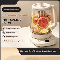 Marmite de Santé en Verre Borosilicate Électrique 2026 Nouveau Style, Mijoteuse Tout-en-un à Contrôle Tactile par Micro-ordinateur, 2.2L