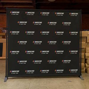 Washable Polyester Hanging <b>Step</b> Repeat Backdrop Cover Zipper Closure Digital Printing <b>Portable</b> Customizable Custom Model HS-PD - Product Image 1