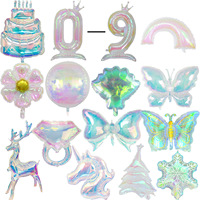 Ballon Chiffre Iridescent Autoportant de 40 Pouces en Aluminium pour Baby Shower, Anniversaire, Anniversaire de Mariage