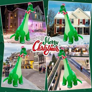 13FT Giant <b>Dinosaur</b> Christmas <b>Inflatable</b> Outdoor Decorations Built-in LED Lights for Lawn Yard Garden Holiday Party - Product Image 4