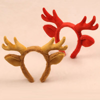 Grand bandeau en peluche Antler Cartoon Décoration de Noël Elk Chapeaux Mignon Dragon Corne Bandeau haut de gamme