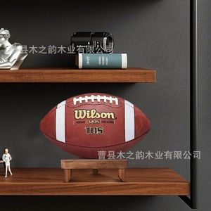 Soporte triangular de madera maciza para exhibición de pelotas, soporte universal para baloncesto, fútbol, ​​adorno de escritorio, recuerdo coleccionable - Product Image 2