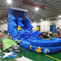 Toboggan aquatique gonflable pour enfants, pour extérieur, jardin, usage commercial, avec structure de saut, en PVC, capacité maximale 8 personnes