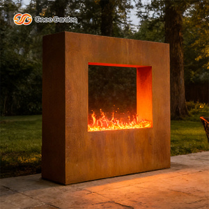 Square Corten Steel Gas Firepit Outdoor Square <strong>Table</strong> Gas <strong>Fire</strong> <strong>Pit</strong> - Product Image 2