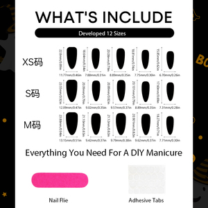 Unghie Finte a Pressione Effetto Ragnatela, Unghie Finte Coffin Cat Eye Fluorescenti per Halloween - Product Image 4
