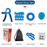 Ensemble de 5 entraîneurs de force de préhension en silicone réglables, professionnels, personnalisables en couleur et logo, pour la vente en gros