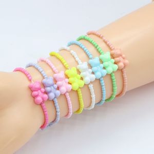 Lindo oso acrílico pulsera de dibujos animados Gummy Jelly Color <span class=keywords><strong>para</strong></span> mujeres hecho a mano pulsera con cuentas niñas joyería regalos - Product Image 1