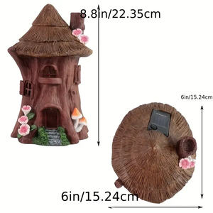 Sculpture de <span class=keywords><strong>petite</strong></span> <span class=keywords><strong>cabane</strong></span> en résine à motif champignon - Détails peints à la main en 3D, ambiance apaisante pour l'espace de vie, article autonome - Product Image 6