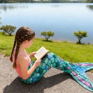 <span class=keywords><strong>Couverture</strong></span> en flanelle sirène pour fille, <span class=keywords><strong>couverture</strong></span> en flanelle douce quatre saisons, sac de couchage <span class=keywords><strong>petite</strong></span> sirène - Product Image 1