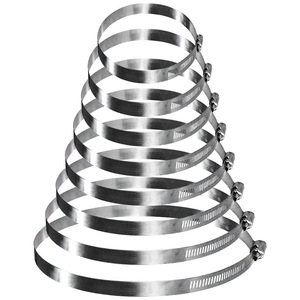 Colliers de serrage doubles en acier inoxydable doré, entièrement en acier, haute résistance, pour tuyaux d'échappement, d'eau et de câbles électriques - Product Image 1