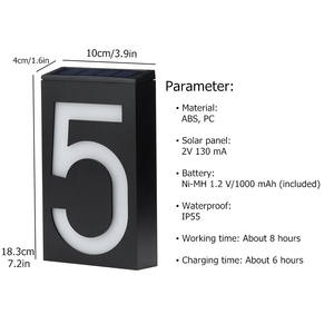 Lámpara Solar para Número de Casa, Luces Solares LED Impermeables para Jardín, Iluminación Exterior Recargable, Luz para Placa de Número de Puerta - Product Image 2