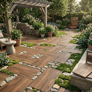 กระเบื้องปูพื้นลายไม้สำหรับภายนอกอาคาร ยี่ห้อ Kewent Tile Company รุ่น Garden Porcelanato Tipo Madera ขนาด 600x1200x20 มม. สำหรับปูพื้นหลังบ้าน - Product Image 5