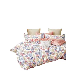 China Supplier home textile 4pcs cotton reactive print home bed linen quilt cover set