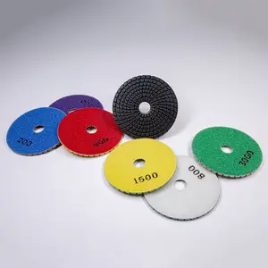 Disques de polissage flexibles en granit Bontai pour marbre et pierre Tampons de polissage diamantés de 4 pouces