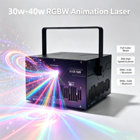 Projecteur laser de scène à animation RGB 40W pour contrôle par application, système de spectacle graphique ILDA DMX, mariage, club, concert, IP33