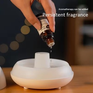 Humidificadores de aire de fragancia de aceite esencial de aromaterapia portátil <span class=keywords><strong>Mini</strong></span> humidificador 7 colores Led vela luz llama Aroma difusor - Product Image 2