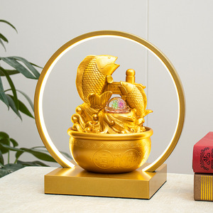 Fontaine décorative de bureau en forme de crapaud doré avec lumière et fonction humidificateur pour le bureau ou la décoration d'étude - Product Image 3