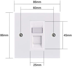 Plaque murale pour réseau <span class=keywords><strong>RJ45</strong></span> Cat6, prise simple, 1 Port avec Keystone, blanc - Product Image 2
