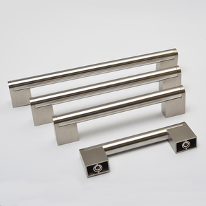 Mới hiện đại vuông thép không gỉ Vòng tủ xử lý cho nhà bếp chải Nickel ngăn kéo kéo - Product Image 5