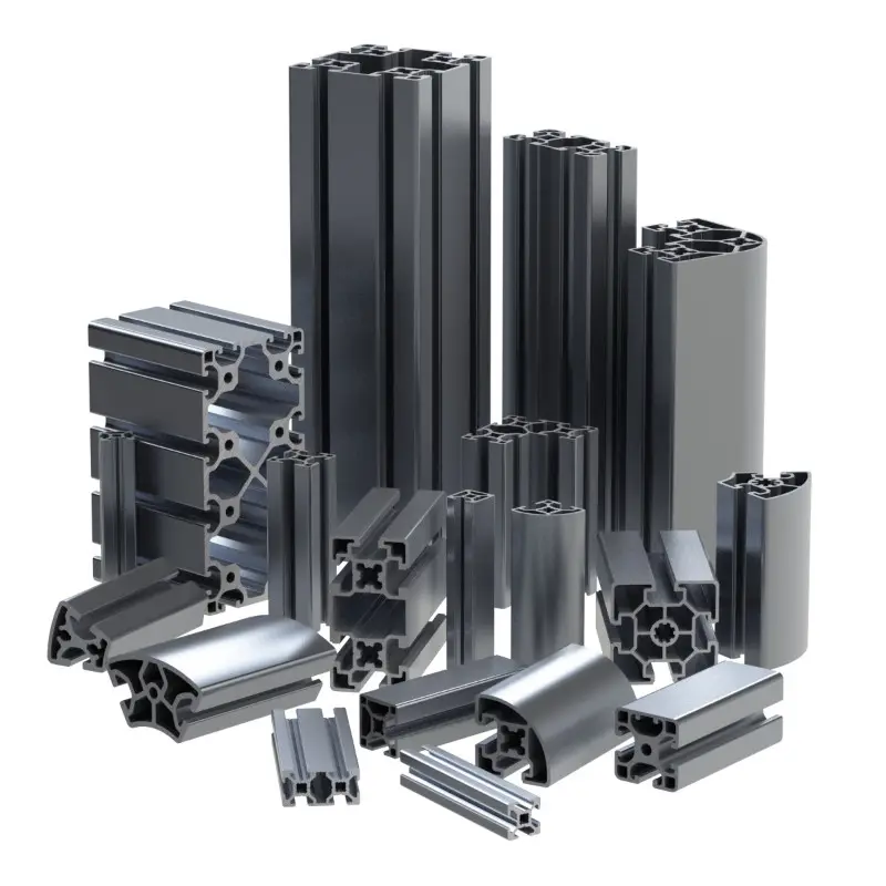 Premium Quality 2040 4080 C Beam Black Anodized Industrial T Slot Custom Aluminum Extrusion Profiles