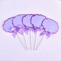 Décorations de gâteaux en papier inscriptibles avec rubans, 5 pièces, pour mariage, baby shower, fête d'anniversaire pour enfants, fournitures de décoration