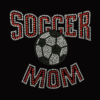 Design personnalisé pour maman de footballeuse, design en strass à transfert thermique pour t-shirt
